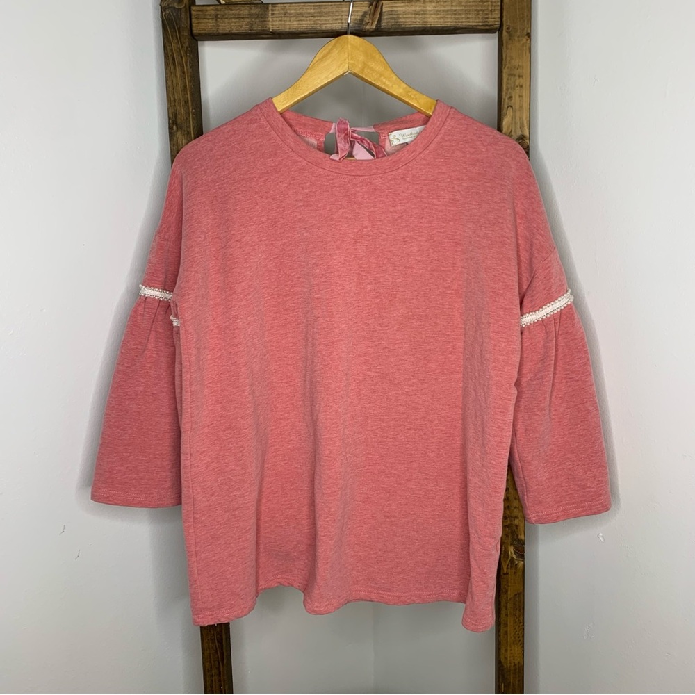 Weekend Suzanne Betro Pink Bell Sleeve Top Size M